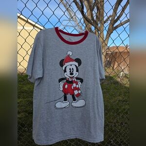 Disney Gray Mickey Mouse Christmas Tee